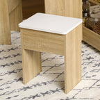 Homcom set table and chairs 5 pieces in chipboard, round table with 2 open shelves and 4 modern stools - Borgè