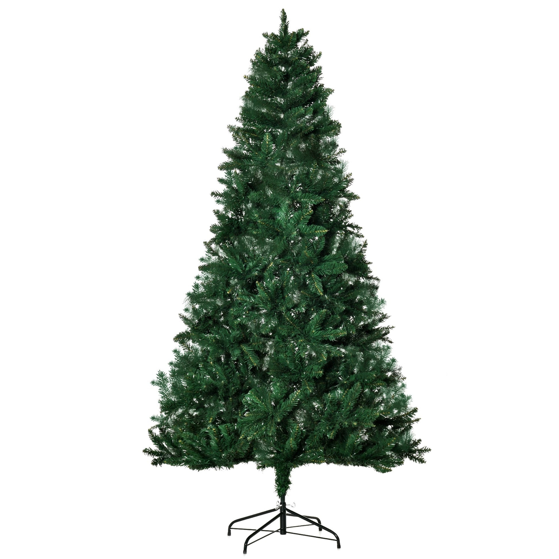 Folding Artificial Christmas Tree with Removable Base 210cm - Green - Borgè