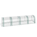 Waterproof and Anti-UV Steel and PVC Tunnel Greenhouse with 4 Hinged Doors, 395x100x80 cm - Borge' Group Limited