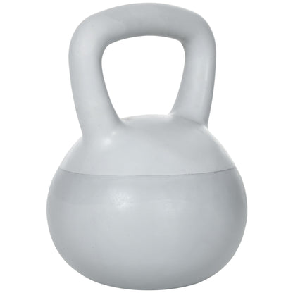 SportNow Kettlebell 10kg in PVC and metallic sand for training shoulders and biceps, 22x22x29 cm, Grey - Borgè