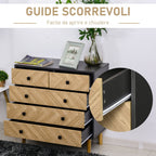Bedroom chest of drawers with 5 drawers in industrial vintage style - Borgè