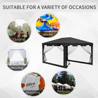Outsunny Gazebo 4x3 m folding with mosquito net and 2 inputs, in metal and pe, dark gray - Borgè