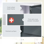 Kleankin Medicinal cabinet with 3 shelves and block with steel keys, 40x15x53.5cm, white and Grey - Borgè