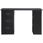 Homcom PC Desk with 3 shelves and 3 drawers per room and office, in MDF wood, 120x49x72 cm, black - Borgè