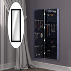 Wall Wall Wardrobe with MDF wood mirror, black, 37x9.5x121cm - Borgè