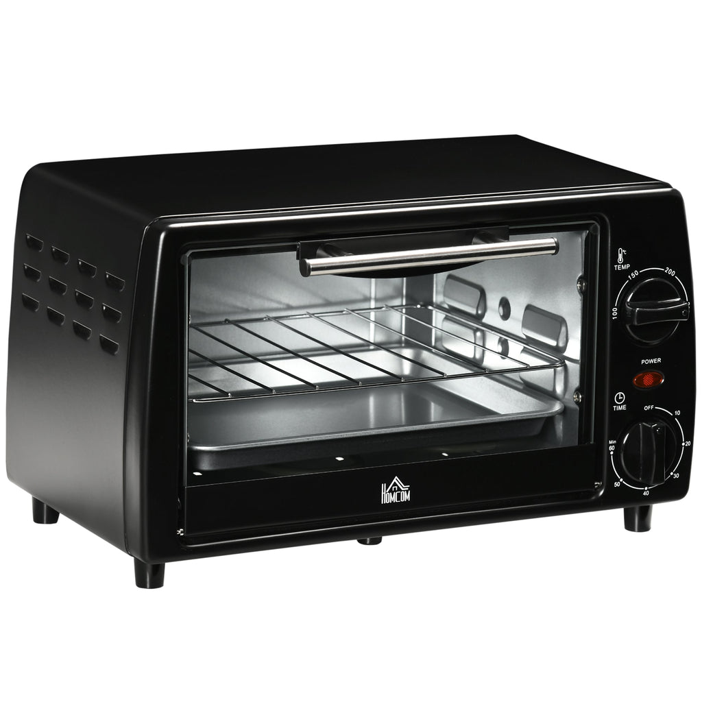 Electricoven 10L with adjustable temperature and timer, 750W, 36.5x26x22 cm, black - Borgè