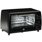 Electricoven 10L with adjustable temperature and timer, 750W, 36.5x26x22 cm, black - Borgè