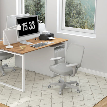 Ergonomic office chair and reclining at adjustable height with 5 wheels, 55x48x82.5-94.5 cm, gray - Borgè