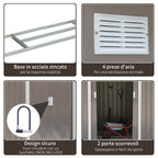 Outsunny Garden House Gate Glast Loan Utensils with sliding doors, 213x130x185cm, Grey - Borgè