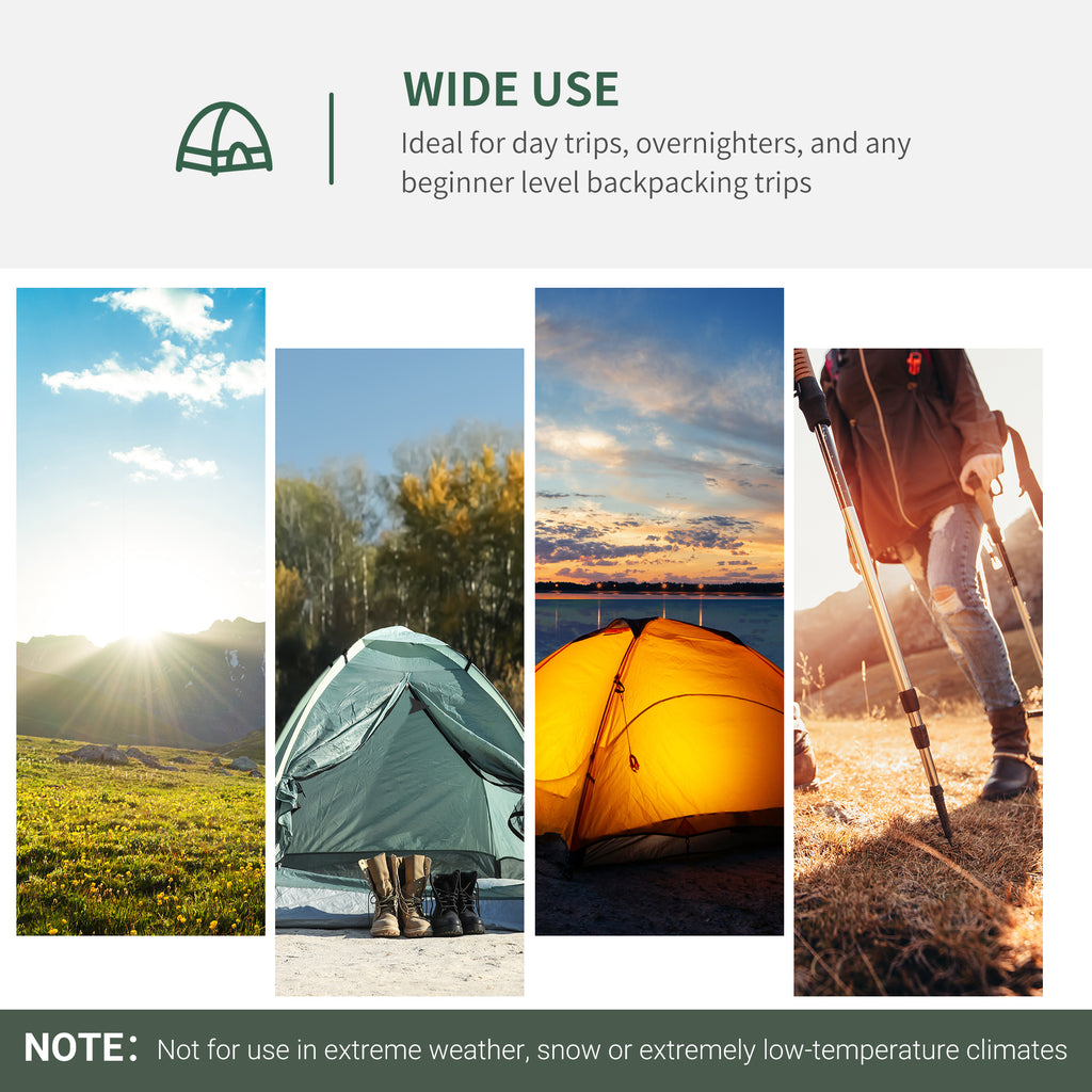 Outsunny 2 -seater camping curtain with hinge door, mosquito net and transport bag, 206x185x120cm, green - Borgè
