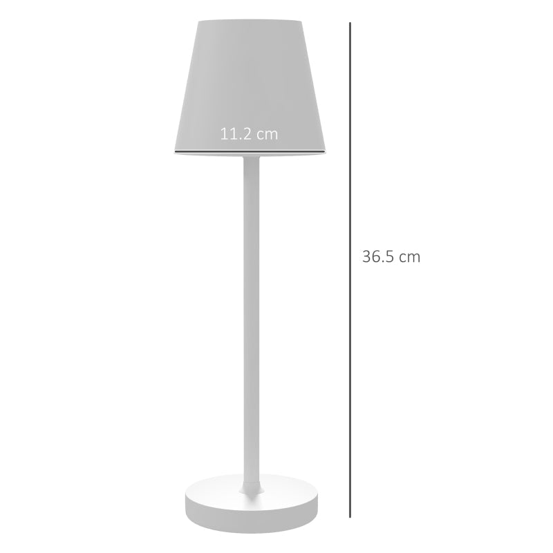 White Portable Table Lamp with Charging Cable | 3600mAh| Ã˜11.2x36.5 cm - Borgè