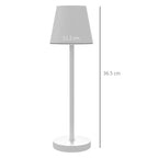 White Portable Table Lamp with Charging Cable | 3600mAh| Ã˜11.2x36.5 cm - Borgè