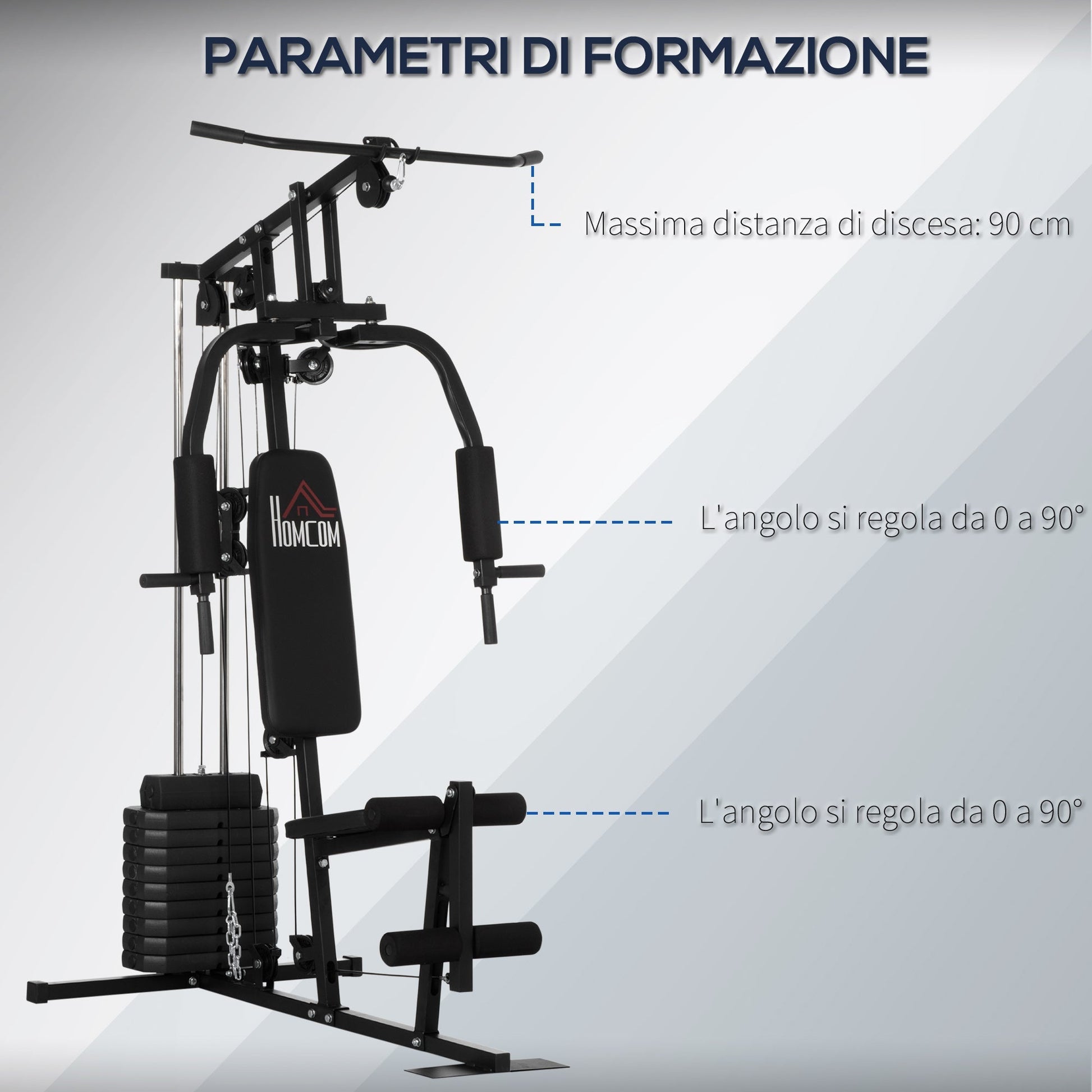 Fitness Station with 45kg Weights (135x103x210cm) - Borgè