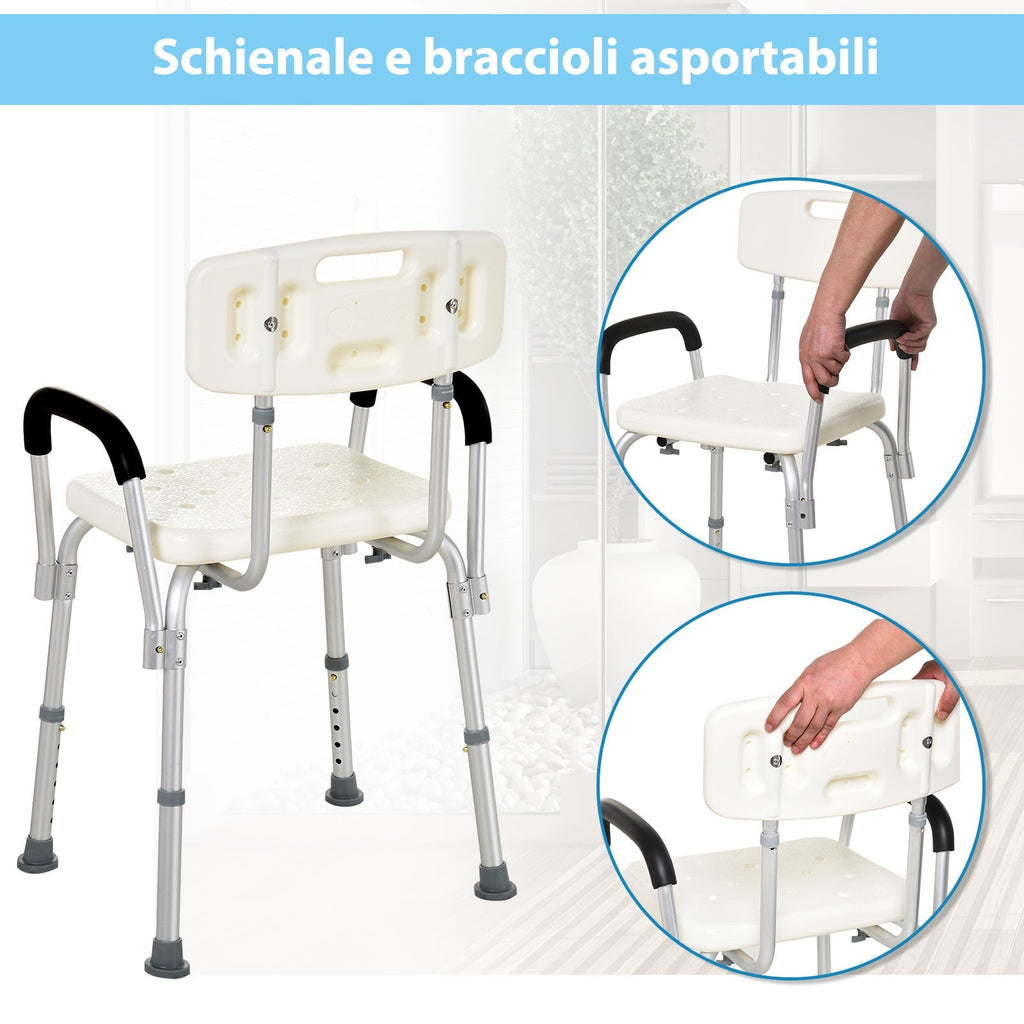 shower chair and bathtub with armrests and adjustable height - Borgè