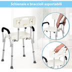 shower chair and bathtub with armrests and adjustable height - Borgè