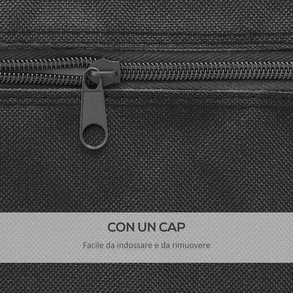 SPORTNOW Cover Ping Pong 257x153x5 cm in black polyethylene with buckles and hinges included - Borgè