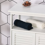 Kleankin Waterproof bathing cabinet with 2 shelves and white MDF locker - Borgè