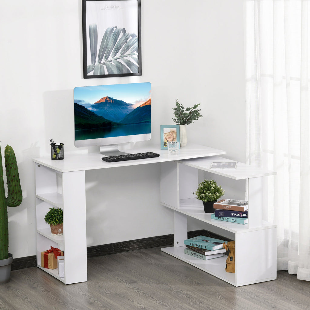 corner desk with 5 white shelves 120 x 100 x 74.5cm - Borgè