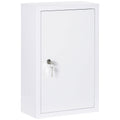 Kleankin Medicinal cabinet with 3 stainless steel shelves with 2 keys and wall assembly, 30x14x46 cm, white - Borgè