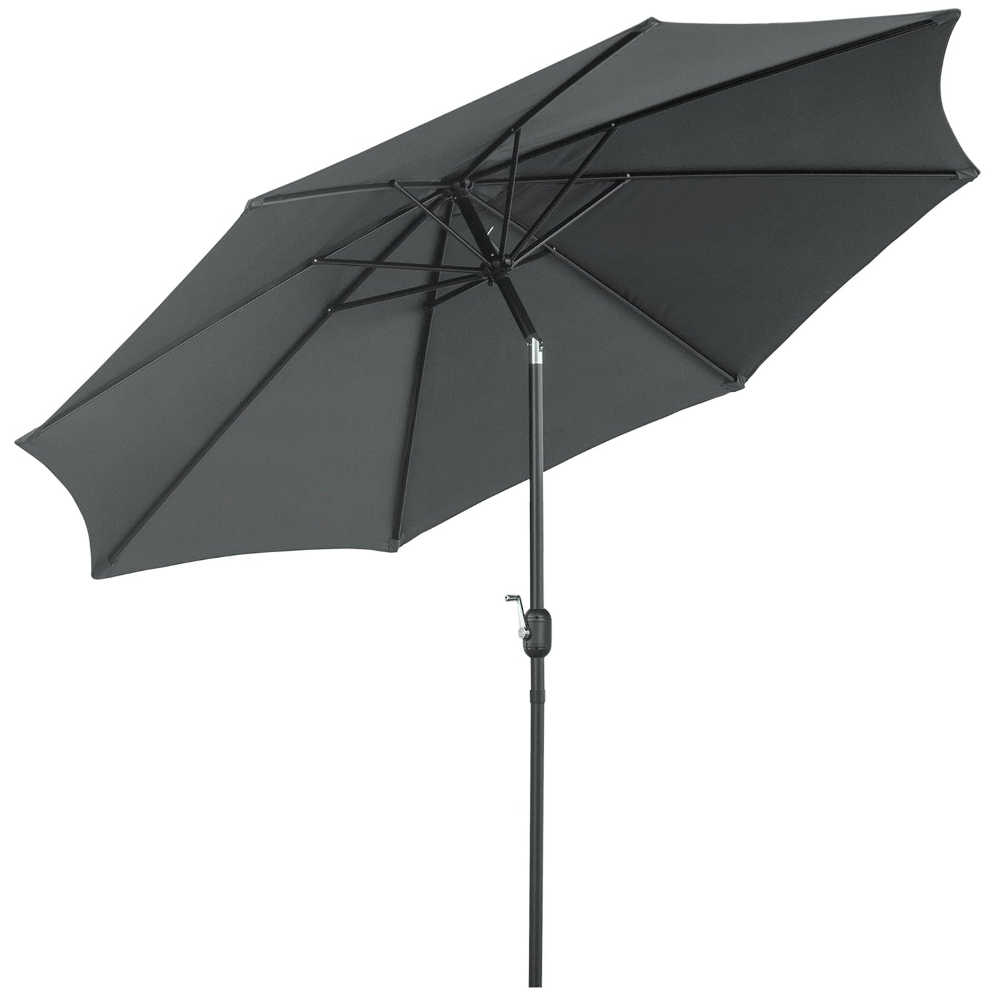 Outsunny garden umbrella Ø300cm inclinable with metal crank and dark Grey polyester - Borgè