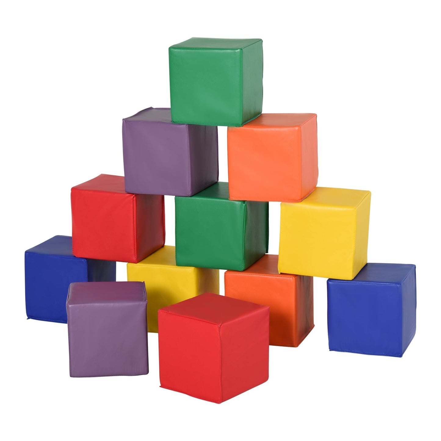 Set 12 Soft cubes game for educational children from 2 years up, 20x20x20cm, multicolor - Borgè