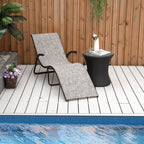 Ergonomic Folding Outdoor Sun Lounger in Metal and Mesh Fabric, 170x62x68cm, Grey - Borge' Group Limited