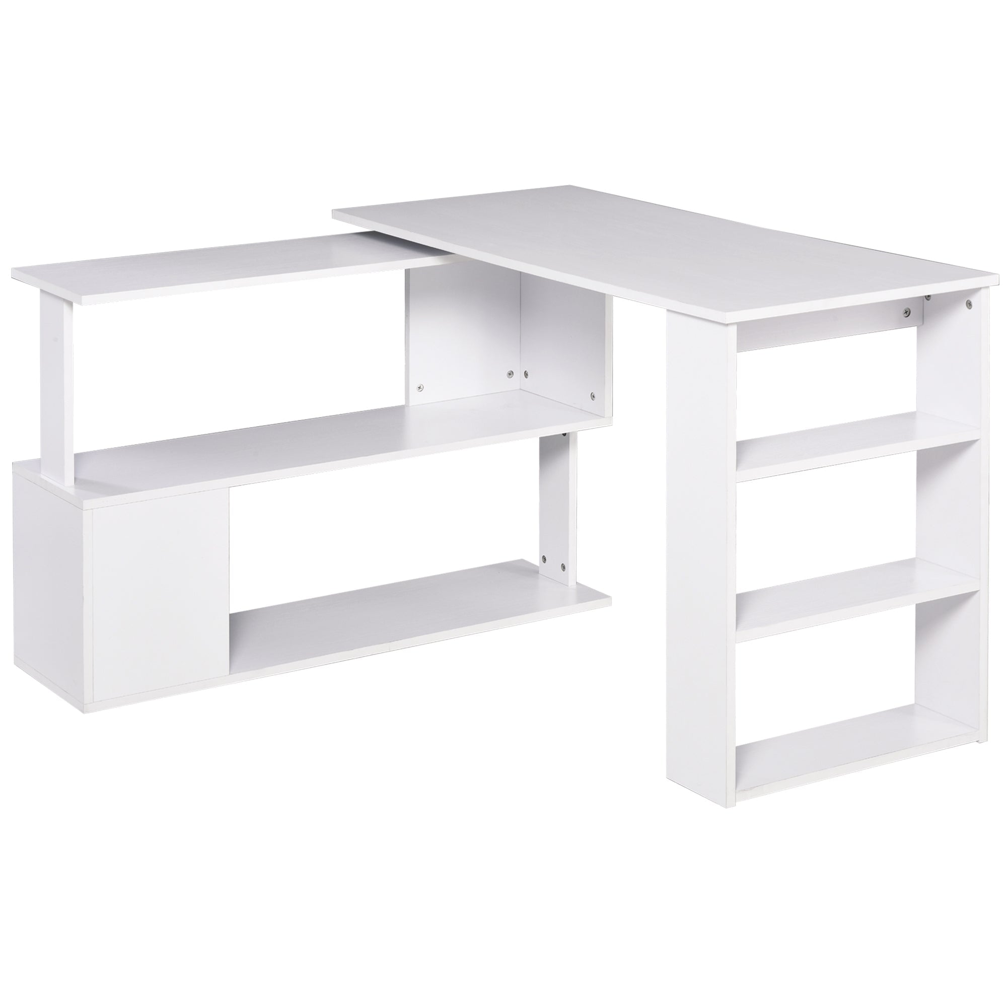 corner desk with 5 white shelves 120 x 100 x 74.5cm - Borgè