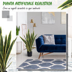 Outsunny sanseveria artificial outdoor and interior plant with green and yellow realistic decorative vase ф15cm x 80cm - Borgè