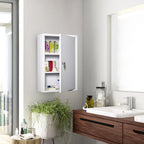 Kleankin 3 -level medicinal cabinet in steel with 2 keys and wall assembly, 40x18x60 cm, white - Borgè