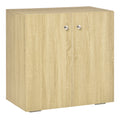 Multiuse cabinet with 2 doors for living room or office, 70x39x70cm - Wooden color - Borgè