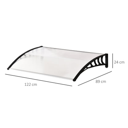 Outsunny exterior canopy curved with screws and bolts included, in polycarbonate, pp and aluminum, 122x89x24 cm - Borgè