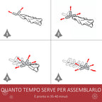 Folding Artificial Christmas Tree with Removable Base 210cm - Green - Borgè