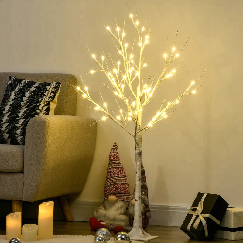 Small White Christmas Tree with 72 LED lights | 17x17x120 cm - Borgè