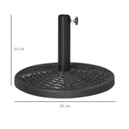 Round Garden Umbrella Base Rattan Effect Ø45cm Weight 9.5kg, Black - Borge' Group Limited