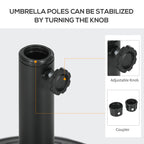 Ã˜43cm 13kg concrete Ã˜43cm round umbrella base for 38mm and 48mm poles, black, black - Borgè