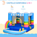 Inflatable Castle for Children with Trampoline and Pool, Electric Pump Included 280x170x155cm, Multicolor - Borge' Group Limited