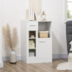 Modern Credenza With lockers and drawer, wooden saving kitchen and glass 60x40x95cm, white - Borgè