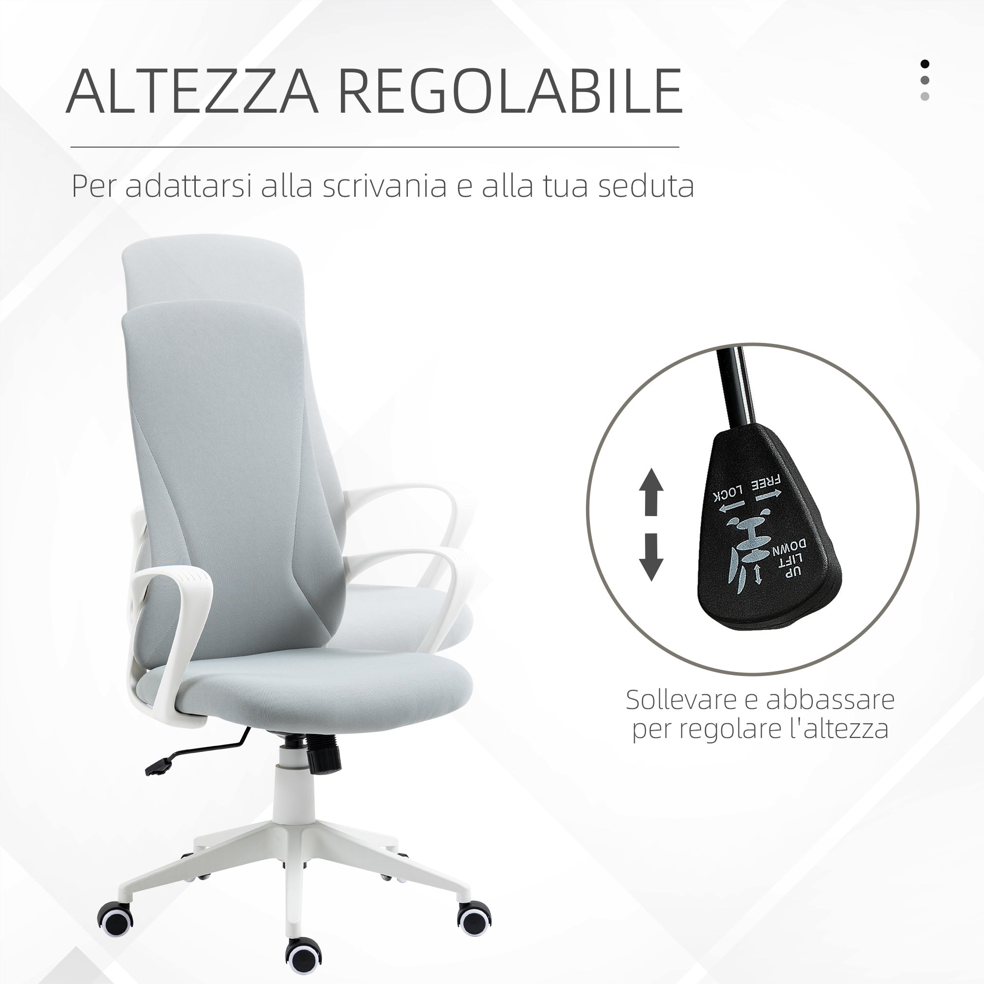 Ergonomic office chair winner with adjustable height and tilt function, 62x56x110-119.5 cm - Borgè