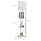 ground lamp with integrated shelves - white - Borgè