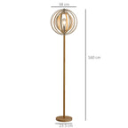 Earth lamp design with lampshade with adjustable rings in wooden bulbs E27 Ñ„38 x 160 cm - Borgè