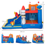 Inflatable Game for Children 3-8 Years Space Theme with Bag, 11 Stakes and Patches Included, 340x270x227 cm - Borge' Group Limited