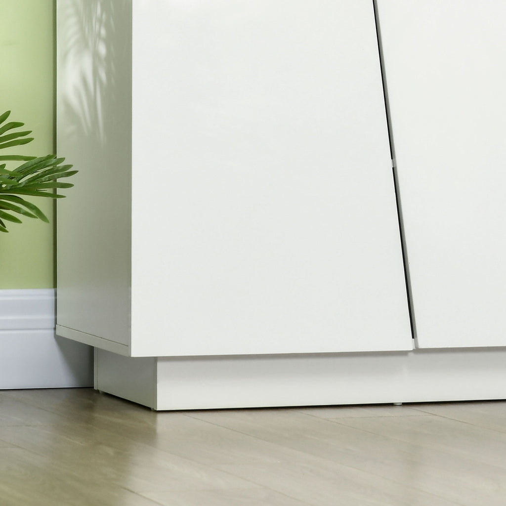 Homcom Multiuse cabinet in 5 -level white chipboard with adjustable shelf on 3 levels, 150x40x88 cm - Borgè