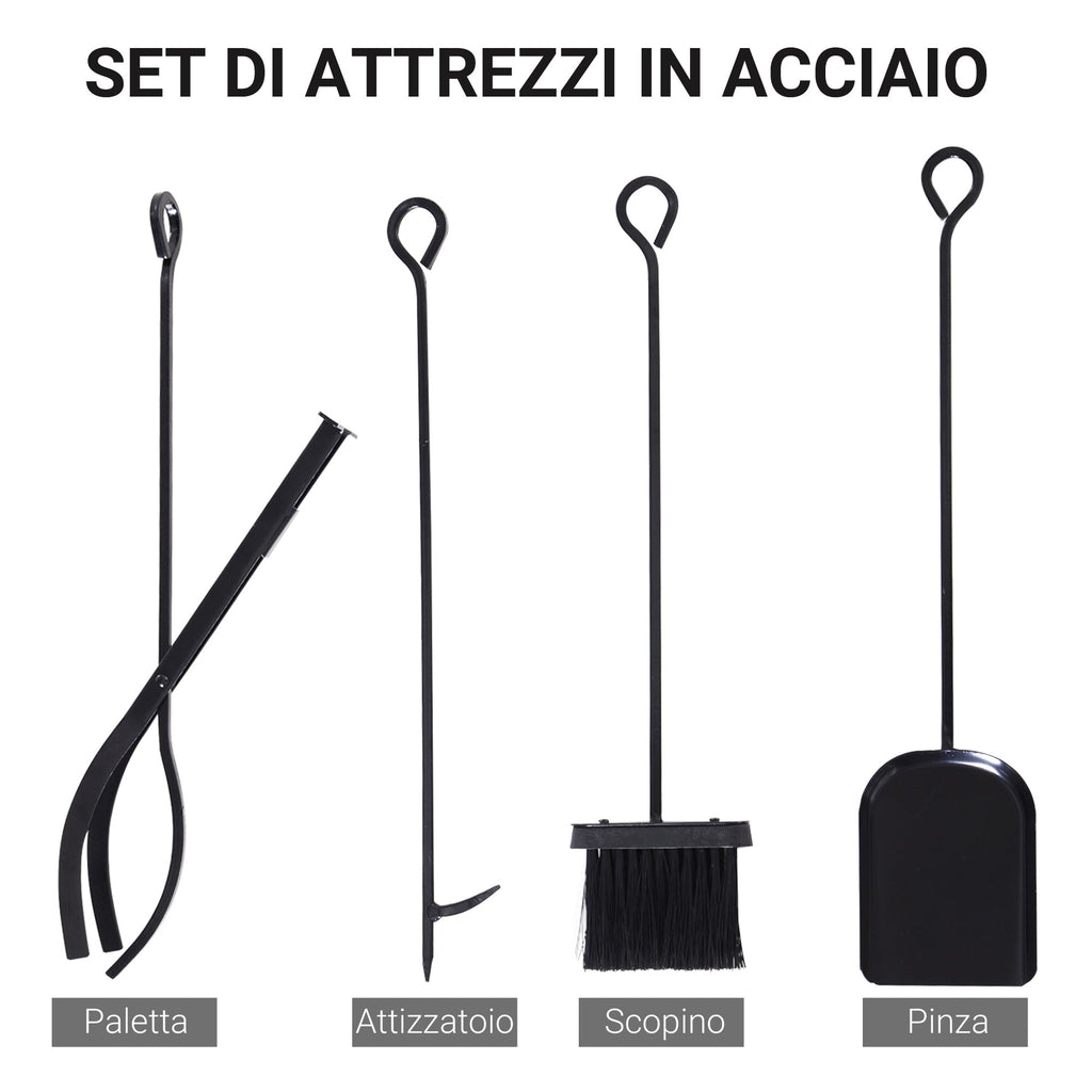 Outsunny interior portal and exterior metal space -saving with palette, gunshot, preparation and pliers, 34x34x111cm, black - Borgè