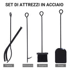 Outsunny interior portal and exterior metal space -saving with palette, gunshot, preparation and pliers, 34x34x111cm, black - Borgè