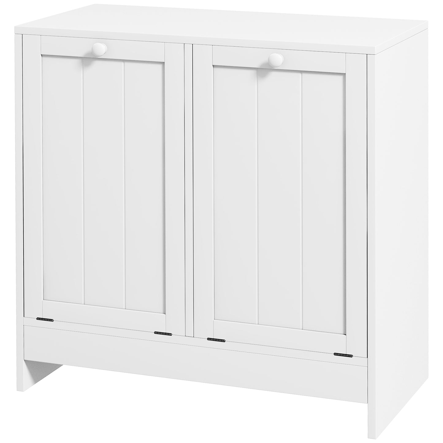 Clothes Cabinet with 2 Wooden Tilt Compartments, 66x33x68cm, White - Borgè