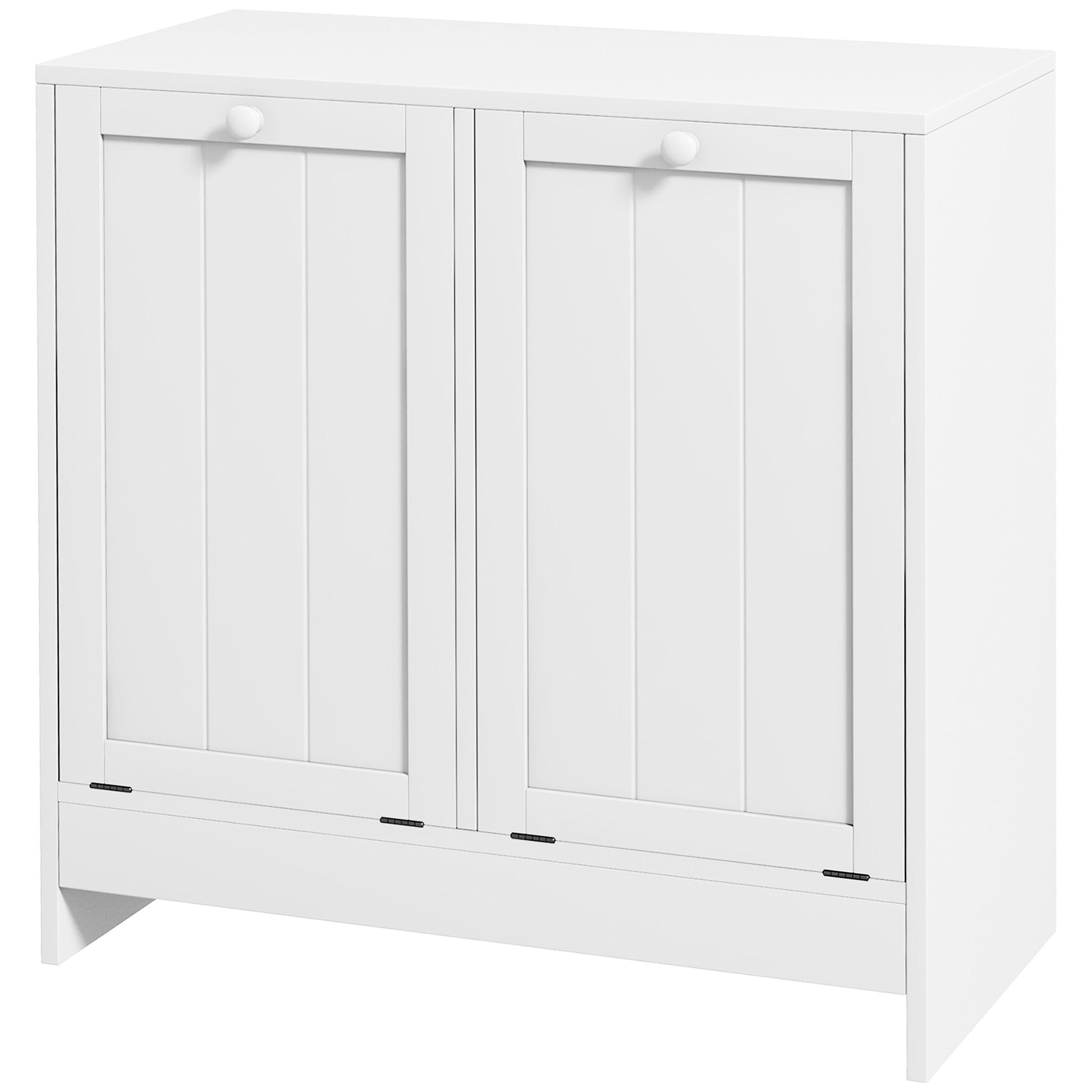 Clothes Cabinet with 2 Wooden Tilt Compartments, 66x33x68cm, White - Borgè