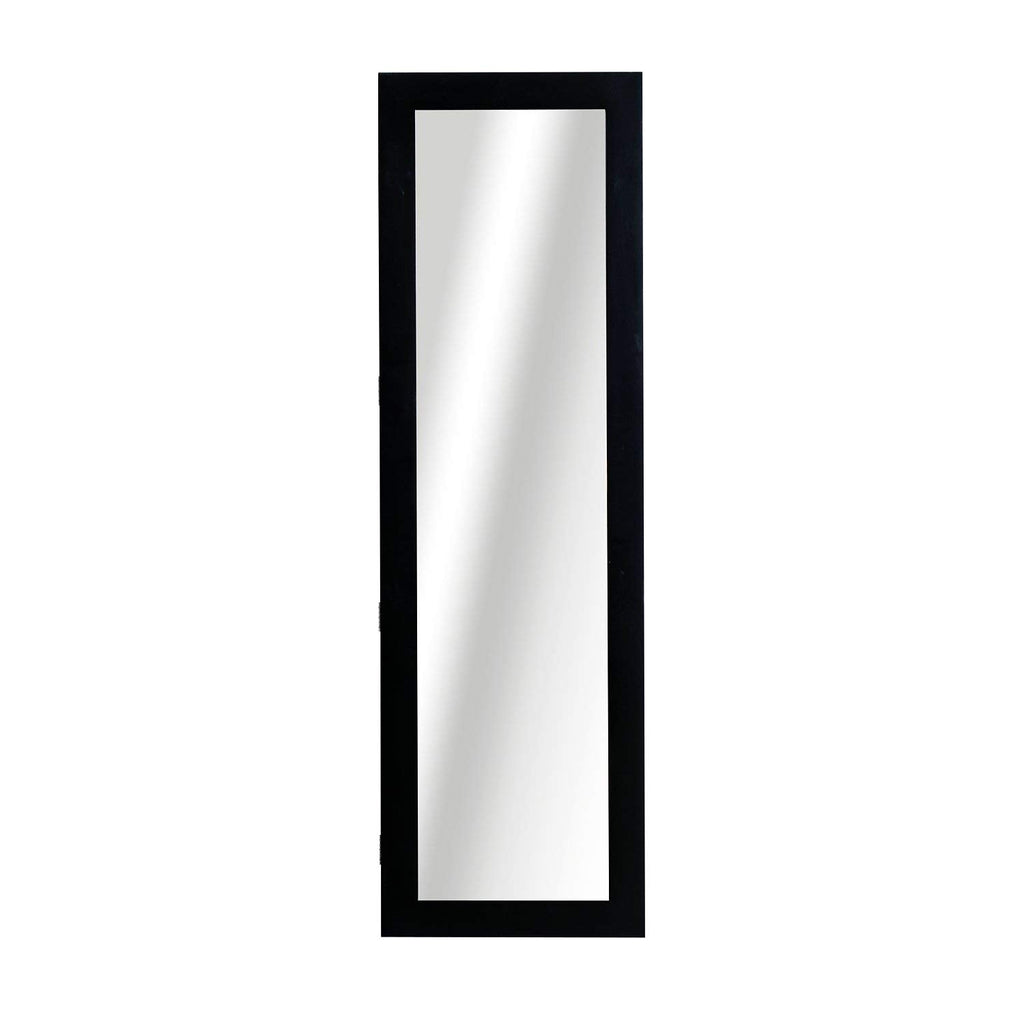 Wall Wall Wardrobe with MDF wood mirror, black, 37x9.5x121cm - Borgè