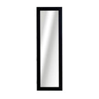 Wall Wall Wardrobe with MDF wood mirror, black, 37x9.5x121cm - Borgè