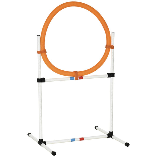 PAWHUT SET AGILITY DOIL DOG with ring and bar, multipurpose and saving, with transport bag included, 74.5x66x91cm, white and orange - Borgè