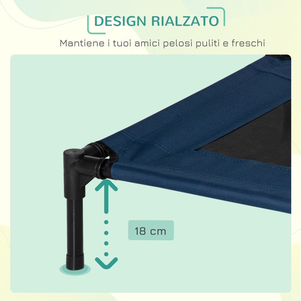 Raised Dog Bed, Waterproof Travel Kennel for Pets up to 20kg, 76x61x18cm, Blue - Borge' Group Limited